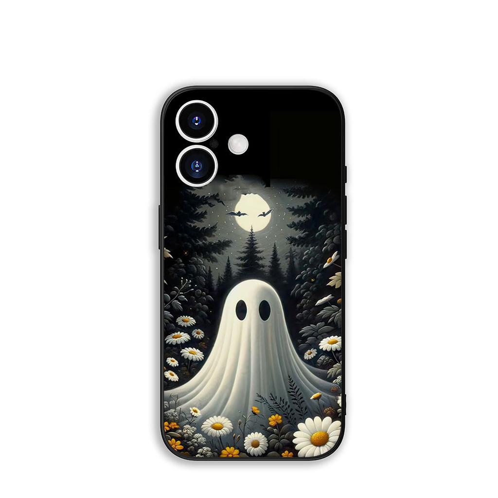 Для Apple iPhone 16 15 14 Plus 13 12 Mini 17 Pro Max + ProMax 16E Air 15+ Чехол Маленький Призрак с Тыквой H-Halloween