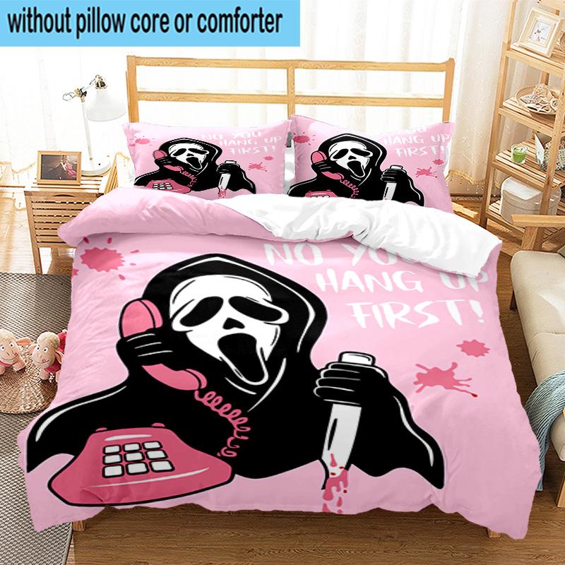3PCS Scr-eam Horror Movie 3pcs Bedding,Including 3PCS Duvet Cover And 2pcs Pillowcases Perfect for Christmas,Ideal for Bedroom, Dormitory
