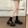 Korean Version of 7cm Small Leather Shoes Women's 2025 Spring and Autumn New Small Thick-soled Mary Jane Lace-up Loafers