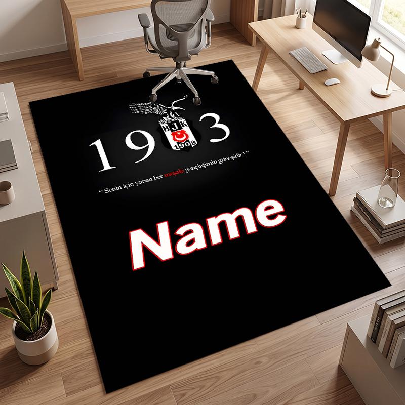 BJK FC (1) Personalized name Office Carpet Stylish Decor for Living Room Bedroom Kitchen