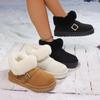 Snow Boots 2025 New Warm and Fashionable Short-cut Fleece Thickened Buckle Snow Boots for Women