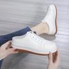 Модные женские однотонные бежевые и белые кроссовки женские весенние удобные кожаные туфли унисекс на платформе теннис 2024 fashion892