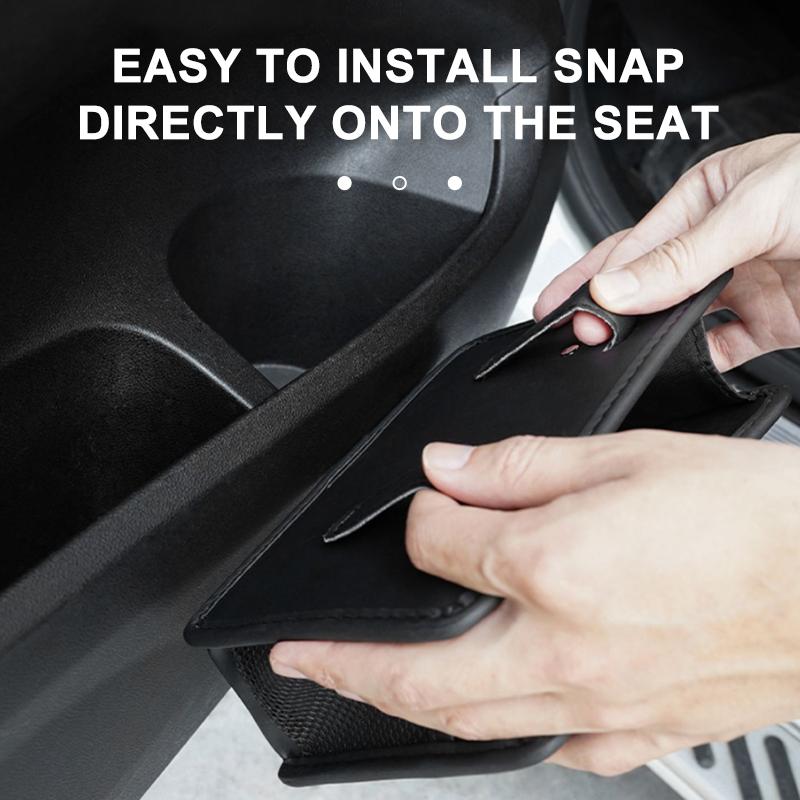 SEAMETAL PU Leather Car Side Door Storage Box Auto Waterproof Phone Pocket Pouch Car Seat Side Organizer Hanging Storage Bag