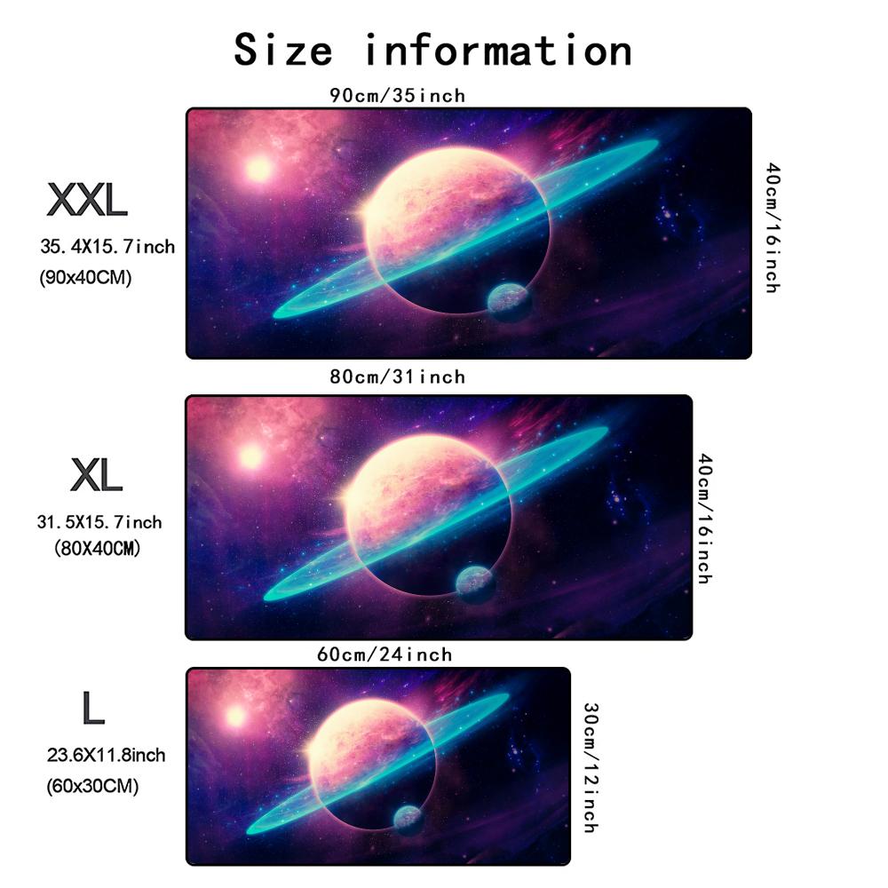 Space Galaxy Large Mouse Pad PC Gaming Rubber Anti-Slip Table Pads Mousepad Office Gamer Mousemats XXL Keyboard Desk Mat 90x40cm
