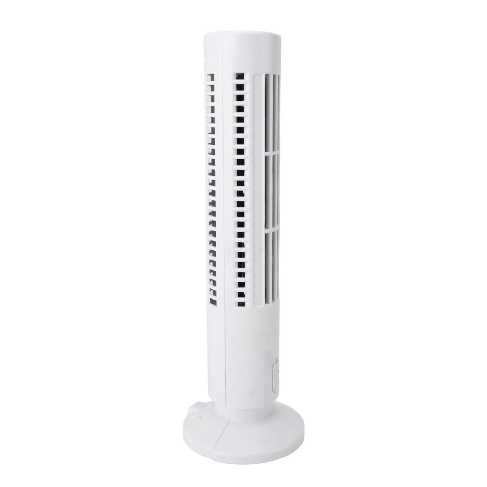 Mini Tower Fan USB Desk Fan 6x33cm Quiet Bladeless White