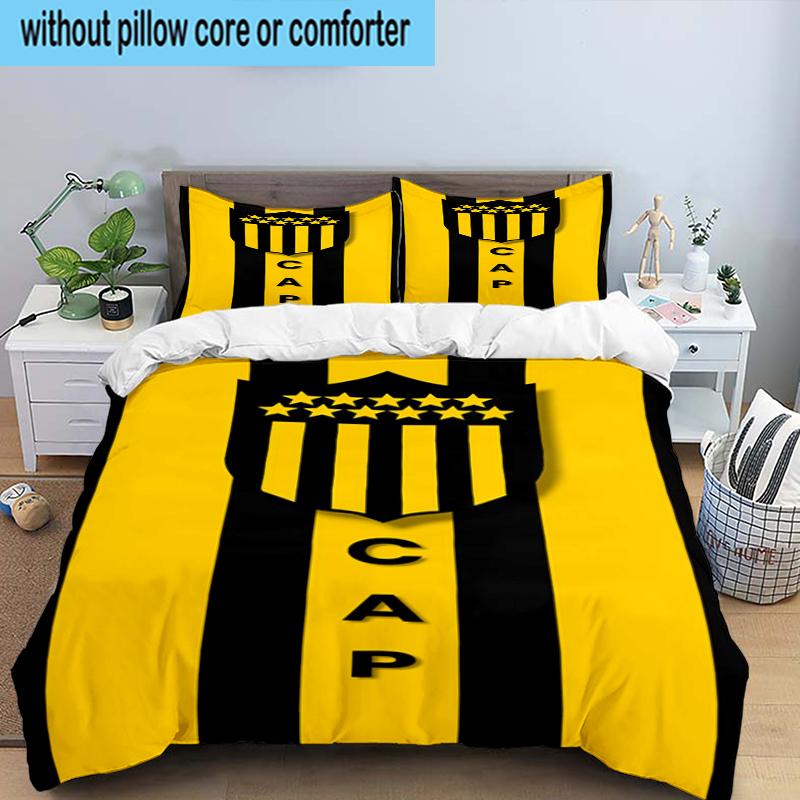 Peñarol Football Club Emblem 3PCS Bedding Set 2D Printing (Includes 1 Duvet Cover + 2 Pillowcases Coreless), Bedroom decor,Fan gift