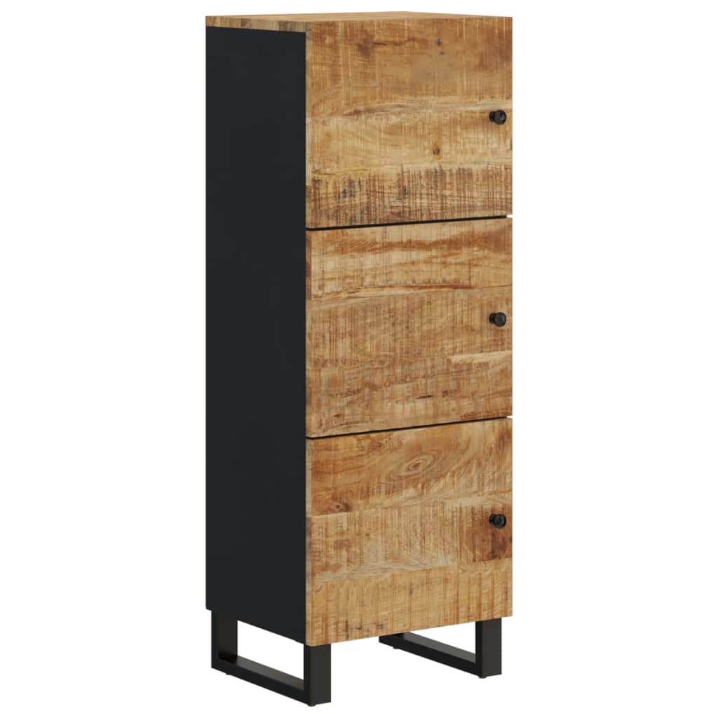 Highboard with 3 Doors 40x33x110 cm Solid Mango Wood & Iron