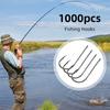 1000pcs Baitholder Fishing Hooks Forged Long Shanked Fishing Hook Double Barbed Fishing J Hooks