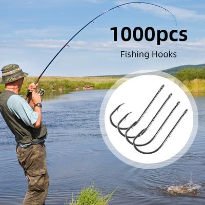 1000 шт. рыболовные крючки с держателем для наживки, кованые рыболовные крючки с длинным хвостовиком, рыболовные крючки с двойной колючкой J-крючки