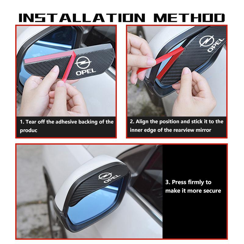 2pcs Car Sun Visor Rearview Mirror Rain Eyebrow Shield Sticker For Opel Insignia Astra G J F K Vectra C H Corsa C B D Omega BX8