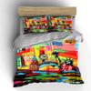 Colorful USA Cityscape Art Decor Bedding Set with 1 Duvet Cover 2 Pillowcases Single Double King Queen, Gift