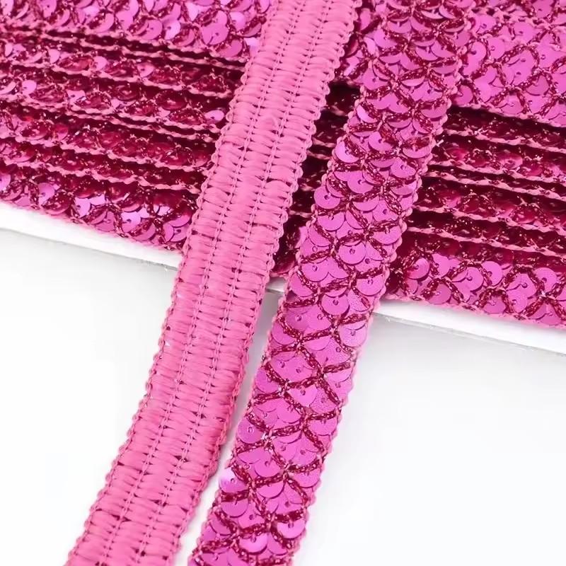 2/5/10M Sequin Lace Braided Band Decoration Ribbon for Clothes Not Elastic Trim Cosplay Dance Dress Wedding Sewing Accessories