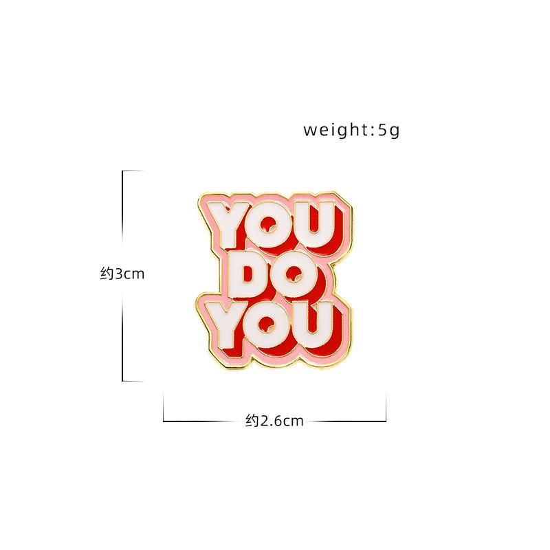 English alphabet cartoon brooch simple and cute student schoolbag decorative baking paint