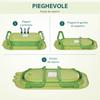 Foldable Baby Bath Tub, 0-3 Years, Blue Cushion, Non-Slip Feet, 80x53.9x20.8 cm, Green