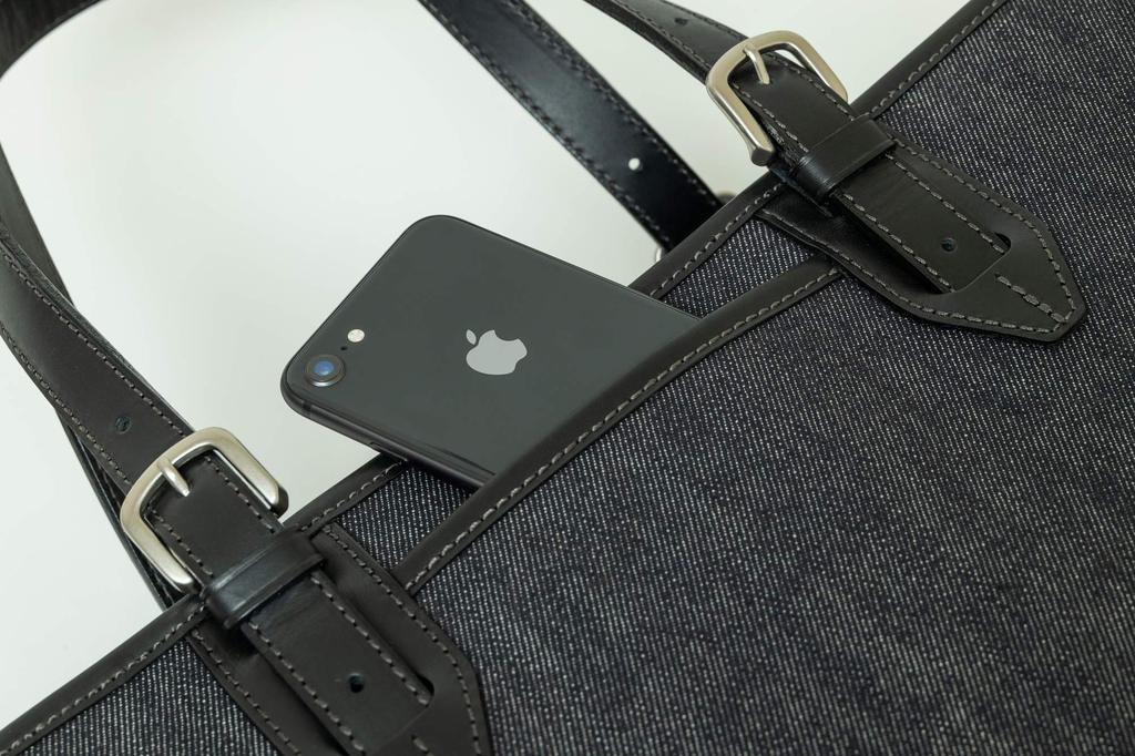 Сумка-тоут из денима [Infis] [сумка из денима] (темно-синий, черный)