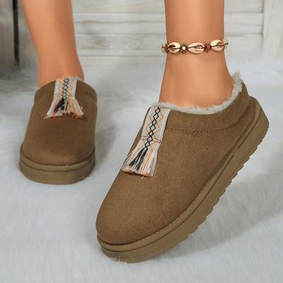 Новые стильные женские туфли с цветными блоками и кисточками, зимние повседневные туфли на плоской подошве, удобные, теплые, модные, короткие ботинки Zapatos Mujer