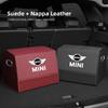 Car Mounted Large Capacity Foldable Suede Nappa Leather Trunk Storage Box For BMW Mini Works Cooper F54 F55 F56 F57 F60 R50 R52