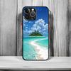 Морской синий Небесный пляж матовый Ударопрочный Для iPhone 16 15 11 12 13 14 Pro Max X XSMAX Mini Чехол для телефона