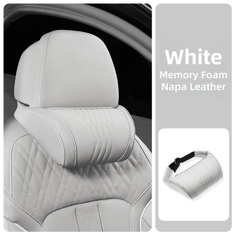 Luxurious Memory Foam Car Headrest Cushion , Comes with A Leather Cover, Soft Breathable and Comfortable Car Seat Neck Pillow