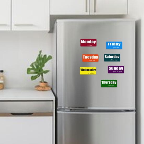 7 шт./компл. магнит на холодильник с днями недели, красочный будний день, выходные, магнитный указатель даты, белая доска, магнит на холодильник, украшение для дома и офиса