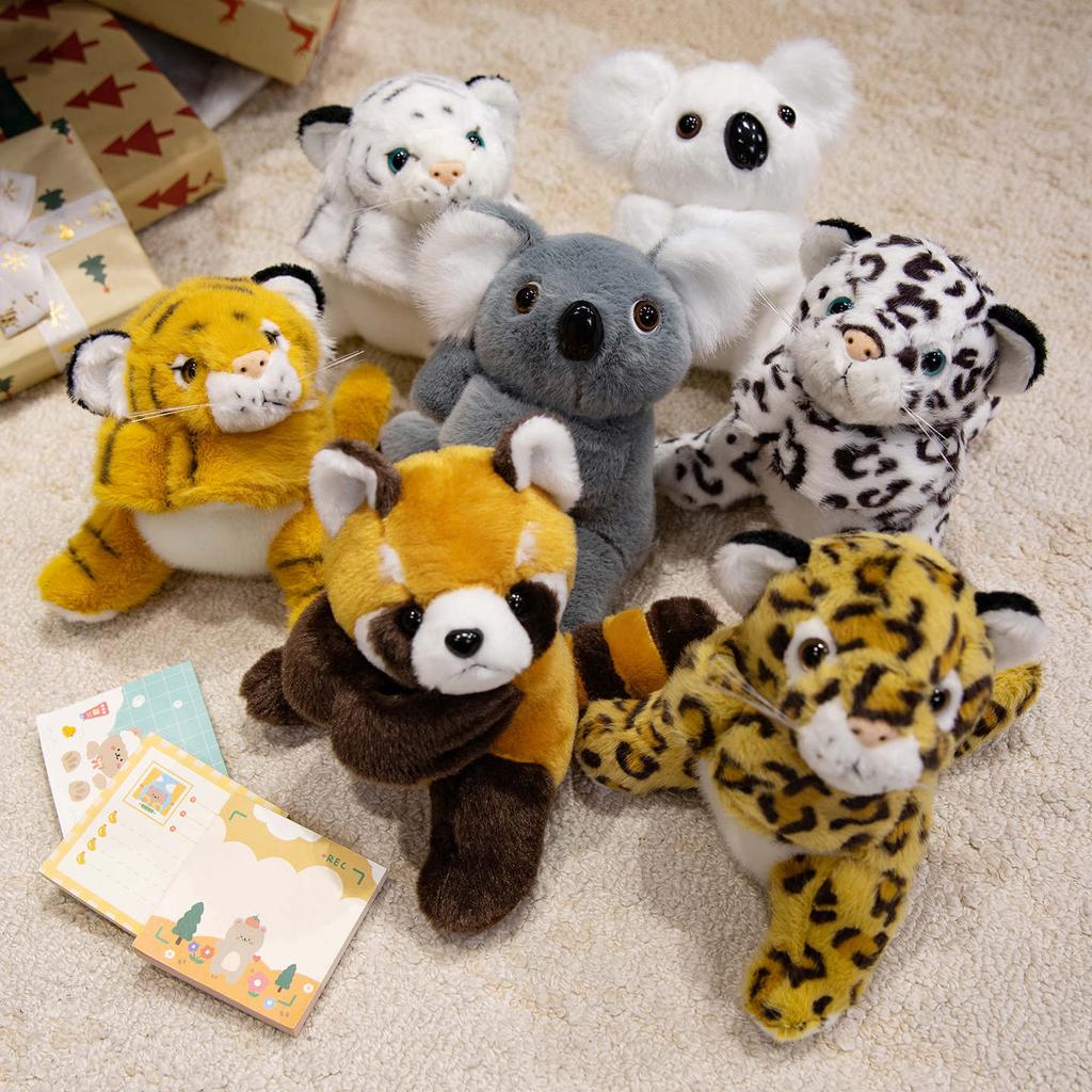Cute simulation animal tiger koala snapping circle plush toy doll raccoon doll bracelet children's rag doll