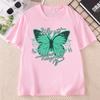 Funny Butterfly Tshirt Casual Short Sleeve Cotton Printed TShirt Unisex Casual Crew Neck Short Sleeve T Shirt Streetwear