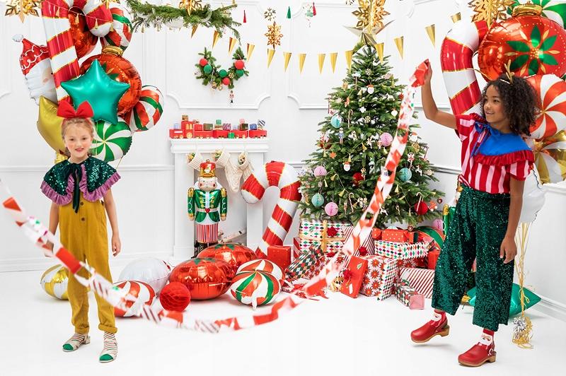 Candy Cane Foil Balloon, Red, 1 pc