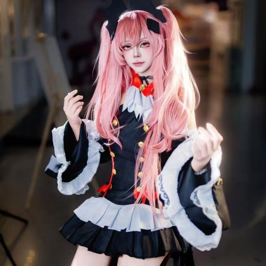 Серафим Конца Owari no Seraph Krul Tepes Косплей Костюм Униформа Парик Косплей Аниме Ведьма Вампир Хэллоуин Костюм Для Женщин