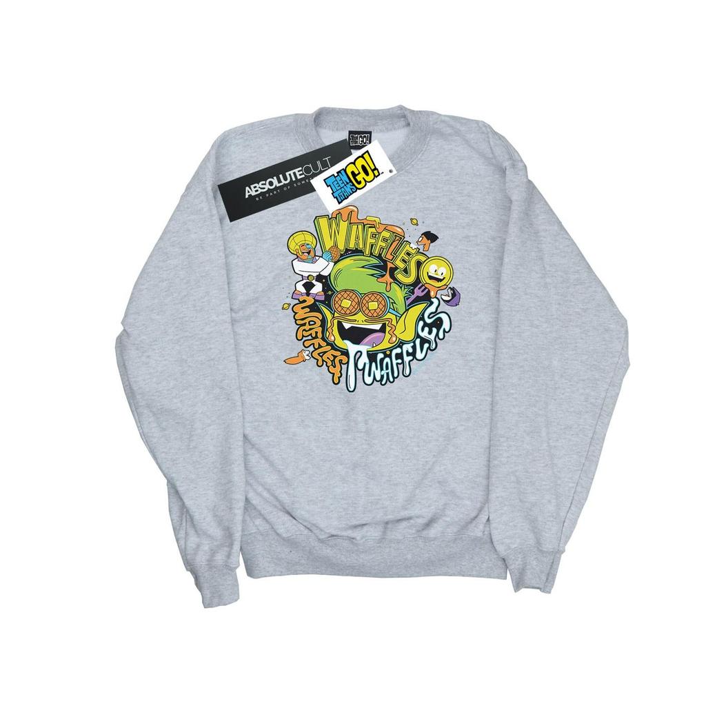DC Comics Mens Teen Titans Go Waffle Mania Sweatshirt