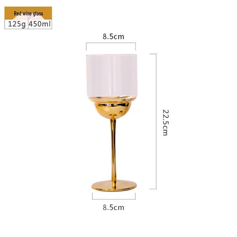 Стильный европейский бокал для вина из хрусталя с высоким стеблем и гальваническим покрытием