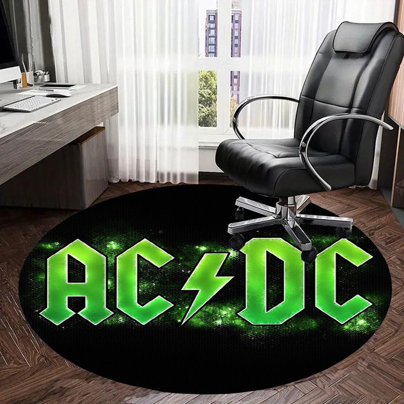 1 шт. Круглый ковер с логотипом группы AC/DC, Изготовлен из полиэстера, Идеально подходит для украшения офисных кресел, гостиных fplt132