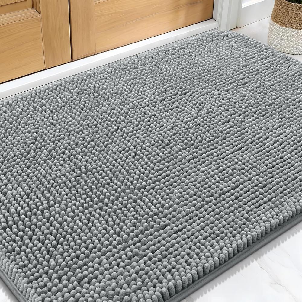Dog Door Mat for Muddy Paws Absorbs Moisture and Dirt, Absorbent Non-Slip Washable Doormat, Quick Dry Chenille Mud Mat for Dogs