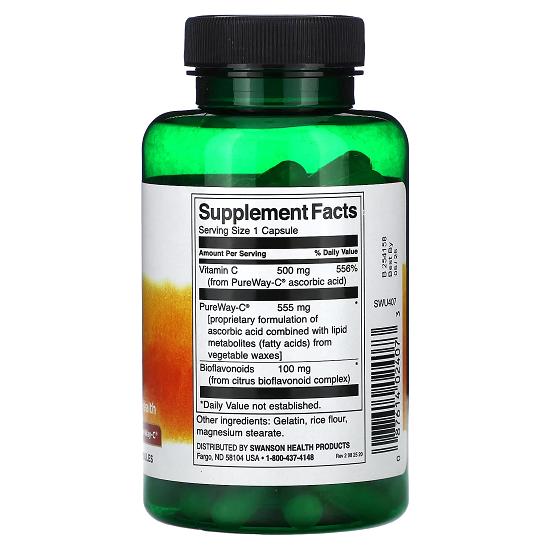 Vitamin C With Bioflavonoids, 500 Mg, 90 Capsules