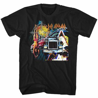 Def Leppard Jumble Черная футболка для взрослых