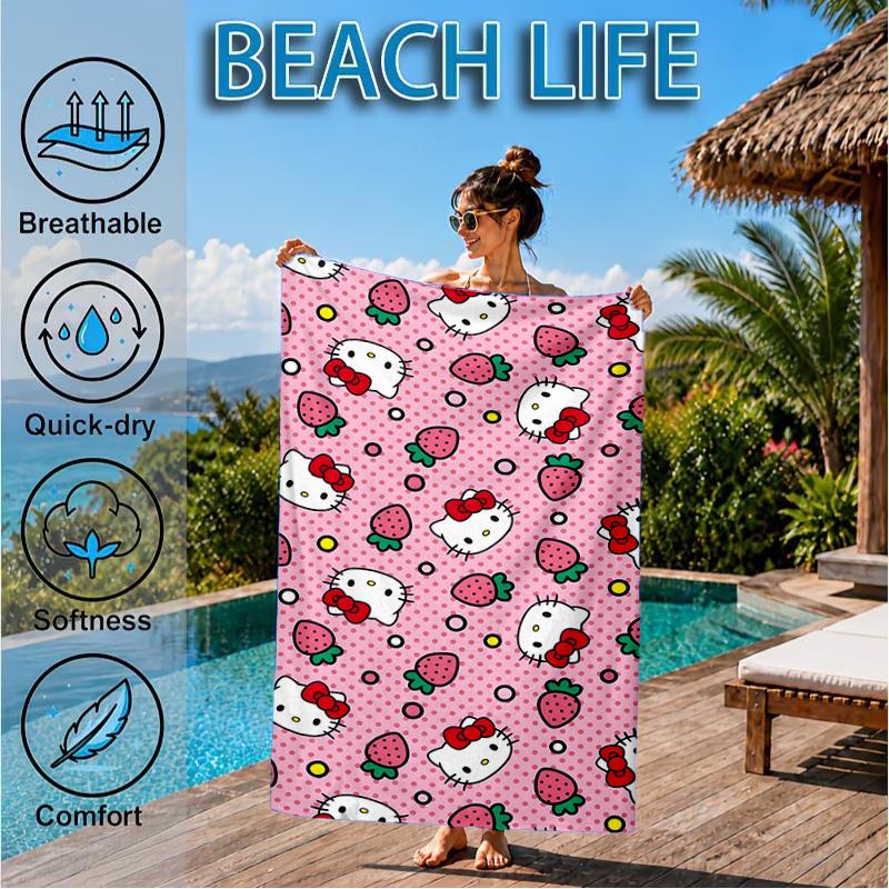 Kitty Party Beach Towel, Microfiber Beach Towel, Perfect For Pool, Beach, Travel, Home Decor Beach Party Fan gifts