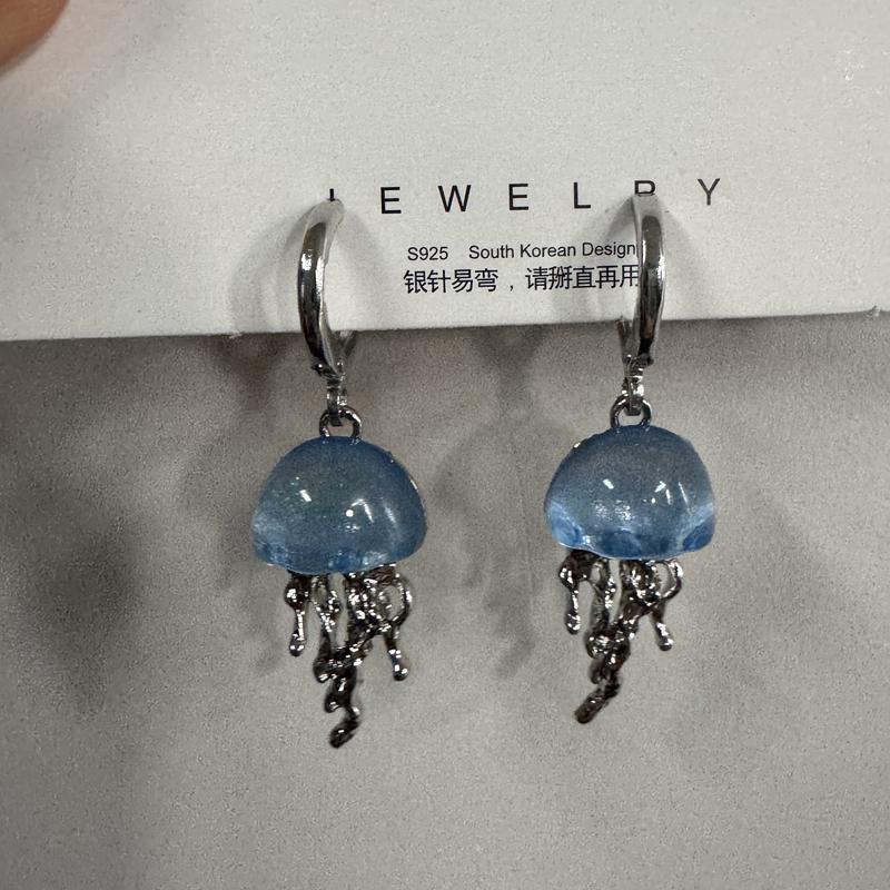 Милые голубые серьги-подвески с медузами для женщин, девушек, уникальный эстетичный шарм, 2000-е, Харадзюку, ЭМО, винтажные ювелирные украшения, аксессуары