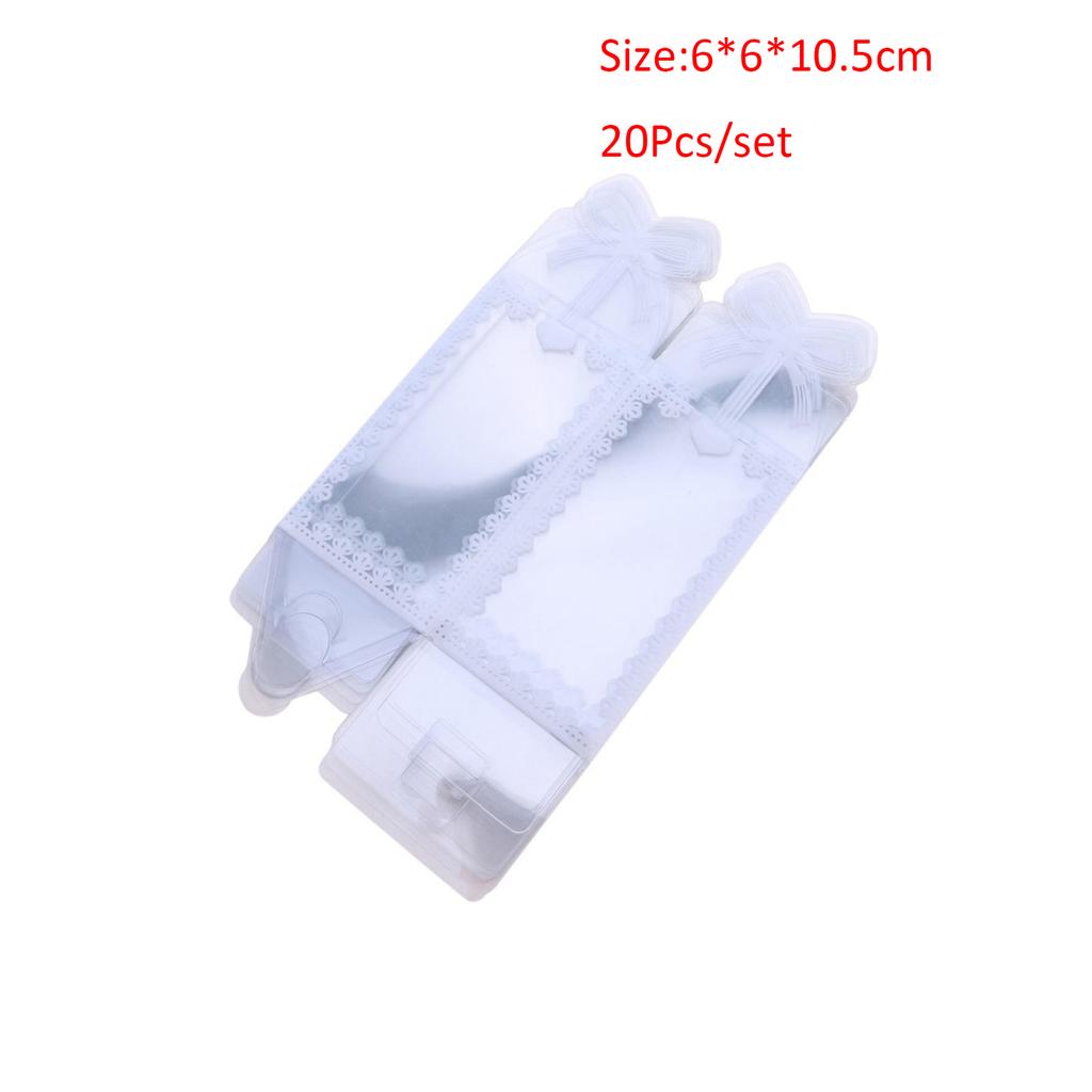 20 шт. складная прозрачная упаковочная коробка из ПВХ для свадебной вечеринки, контейнер для сладких конфет, прямоугольные коробки