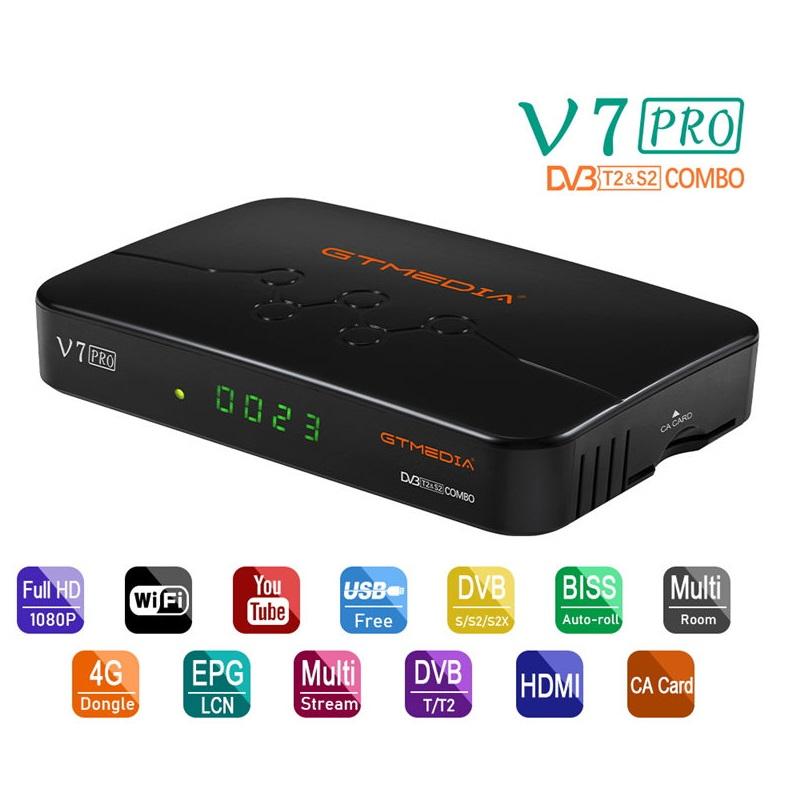 Спутниковый ресивер V7 PRO DVB-S/S2/S2X DVB-T/T2 Комбинированный ресивер Full HD 1080p H.265 HEVC 10 бит с антенной Wi-Fi USB/CA Слот для карты