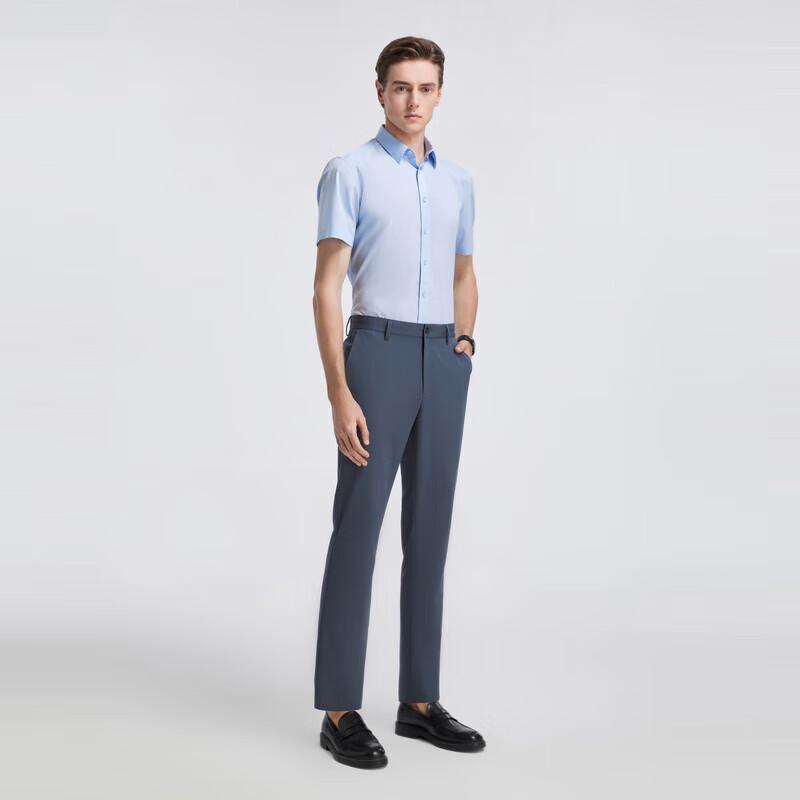 YOUNGOR Мужская клетчатая рубашка с коротким рукавом в стиле business casual