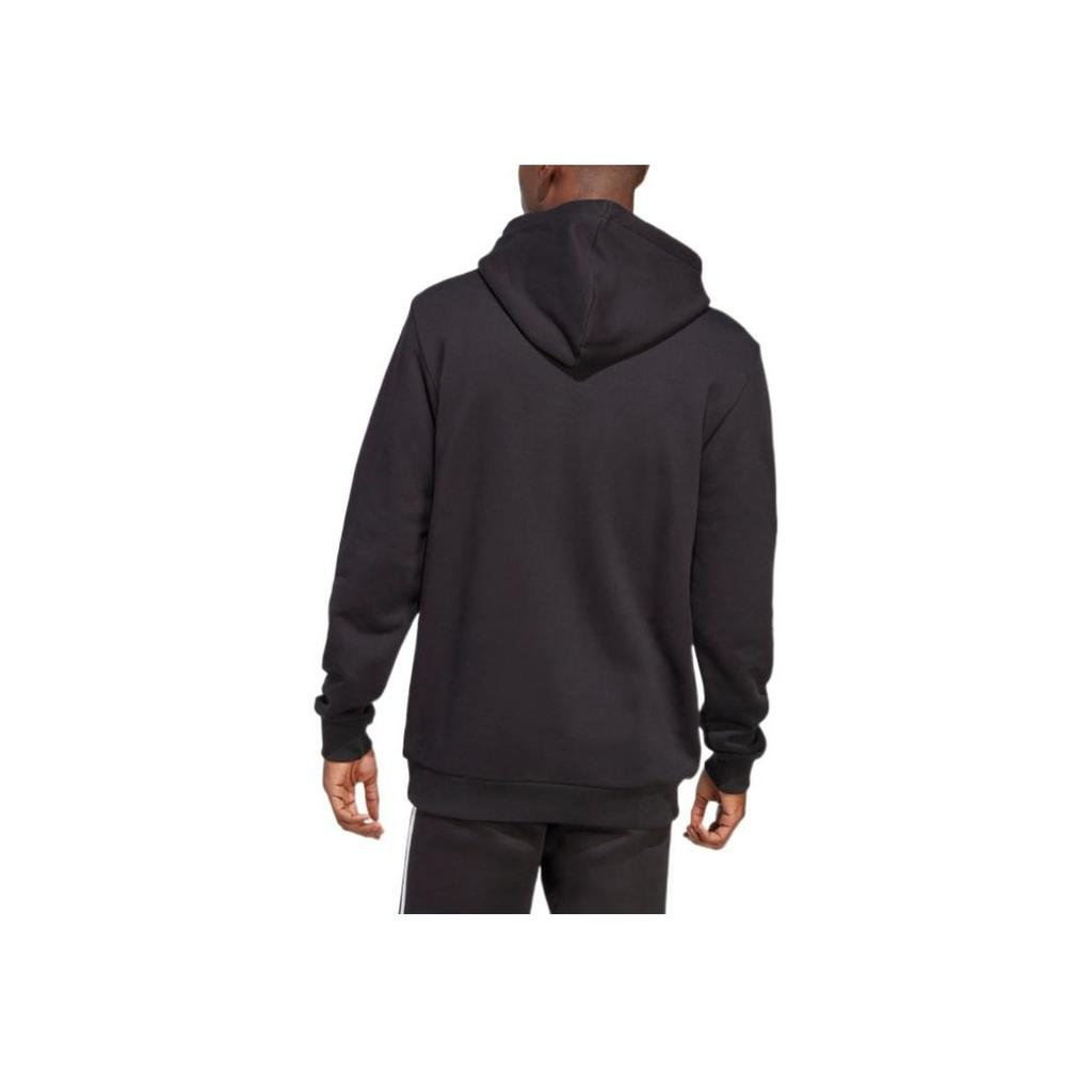 Adidas Originals Trefoil Logo Print Hoodie With Front Pocket And Drawstring Men Hoodie Black IA4883