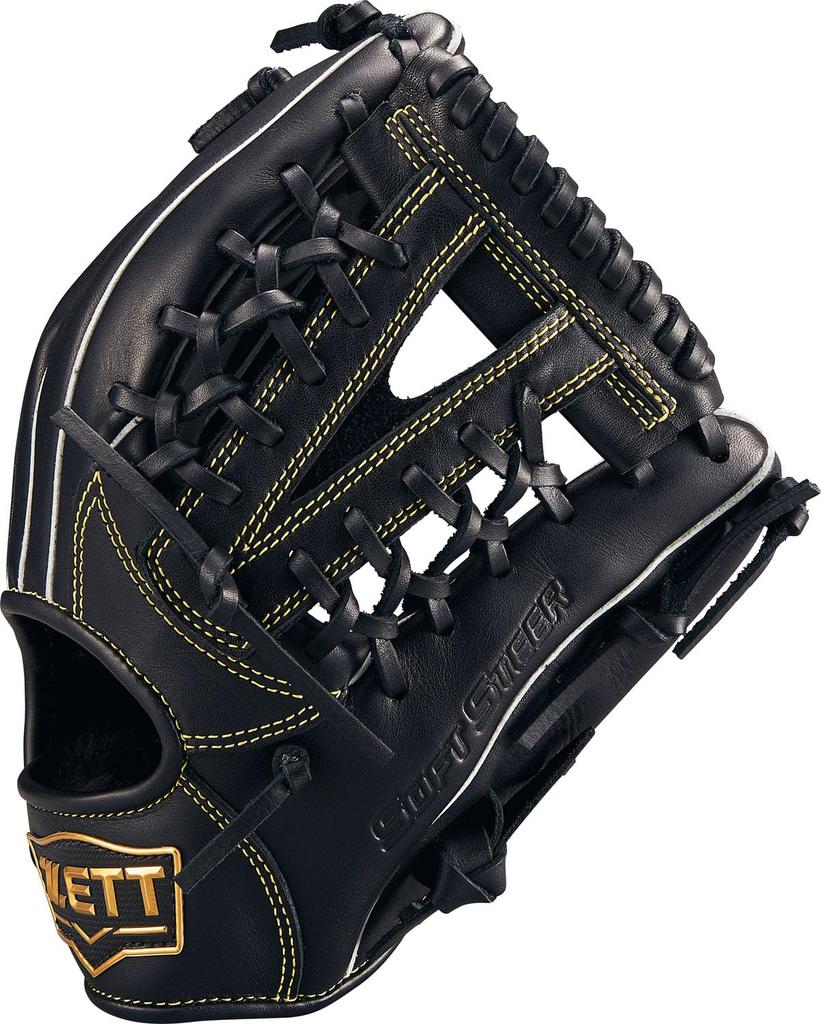 ZETT Youth Soft Steer Baseball Glove Black LL BJGB74550F (All-Around) (1900) Size