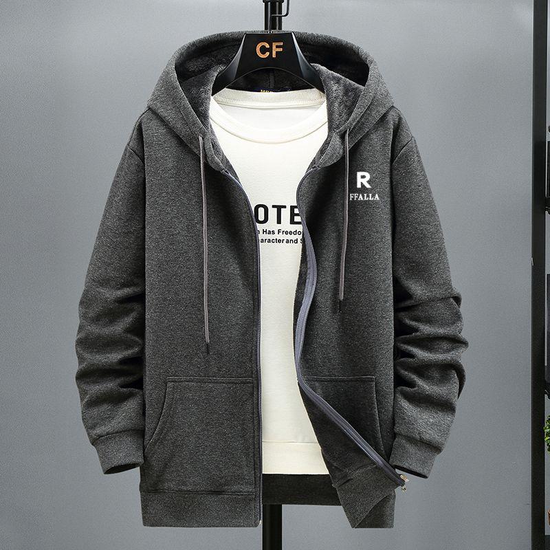 Мужской кардиган с капюшоном из плюша — новая мода, осень/зима, размер плюс, свободная куртка