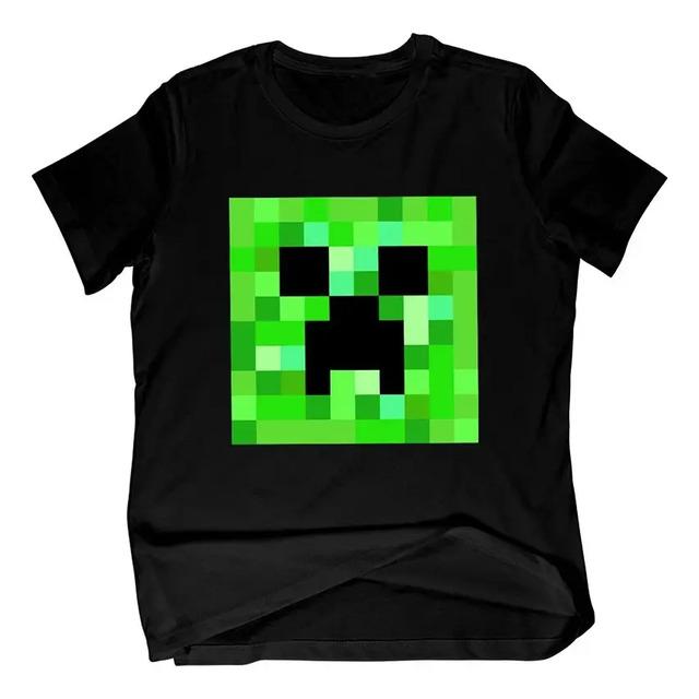 Футболка Minecraft Лицо Крипера Черная