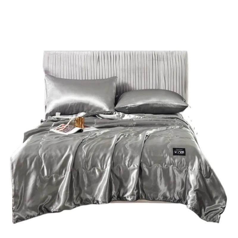 Новое высококачественное шелковое летнее одеяло Мягкое и удобное Высококлассное кондиционер Однотонное летнее тонкое одеяло