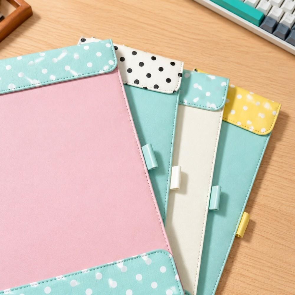 Polka Dot Pattern Clipboard Color-blocking Writing Pad Exam Paper Organizer Exam Paper Storage