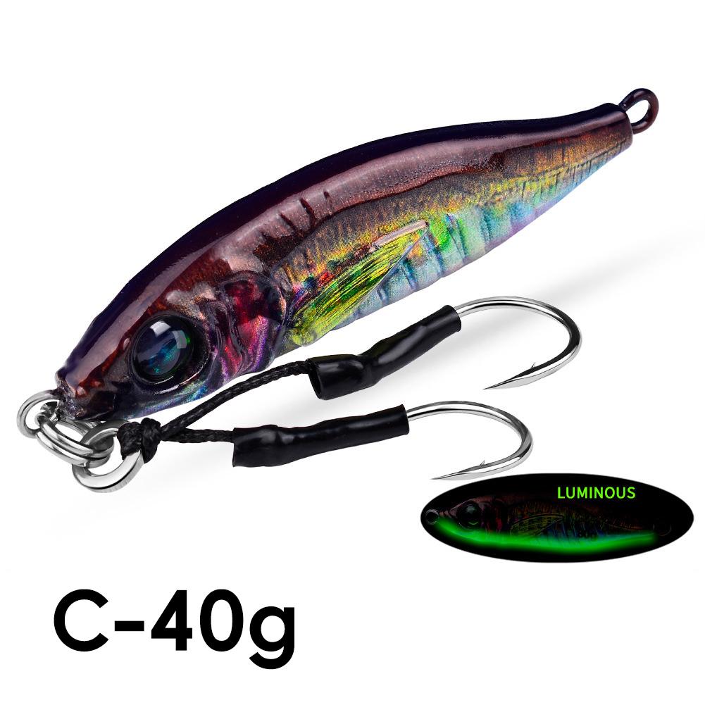 1PC 30/40G 3D Printed Iron Plate Lure Bait Bionic Fish Scale Coating Fluorescent Long-Range Metal Bait For Bass And Mandarin Fish
