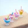 4Pcs 1/12 Dollhouse Simulation Ice Cream Cup Dollhouse Miniature Kitchen Food Accessories Dolls House Decoration Toys