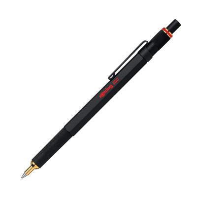 Ручка-роллер Rotring 800 Черная 2032579, На масляной основе, Выдвижная, с механизмом-поворотником, (Подлинный продукт)