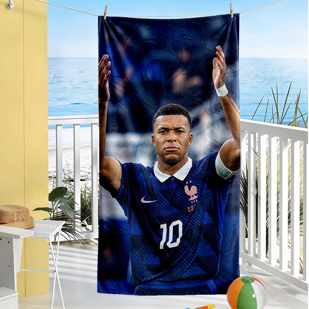 Mbappe Beach Towel Soft Durable Quick-Dry Comfortable Lightweight Suitable for Swimming, Gym, Camping, Yoga Vacation
