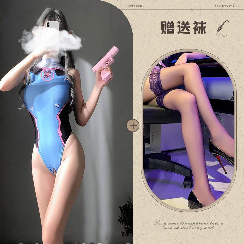 Fun underwear, sexy dynamic football baby split suit cos cheerleaders jersey perspective temptation